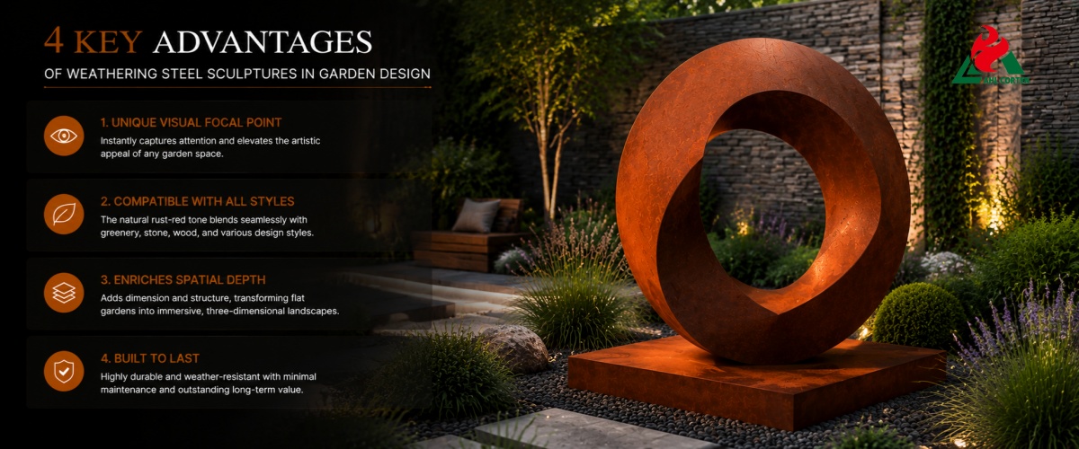 Corten Steel Sculpture For Sale